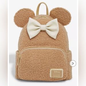 BNWT Loungefly Disney Minnie Mouse Sherpa Backpack